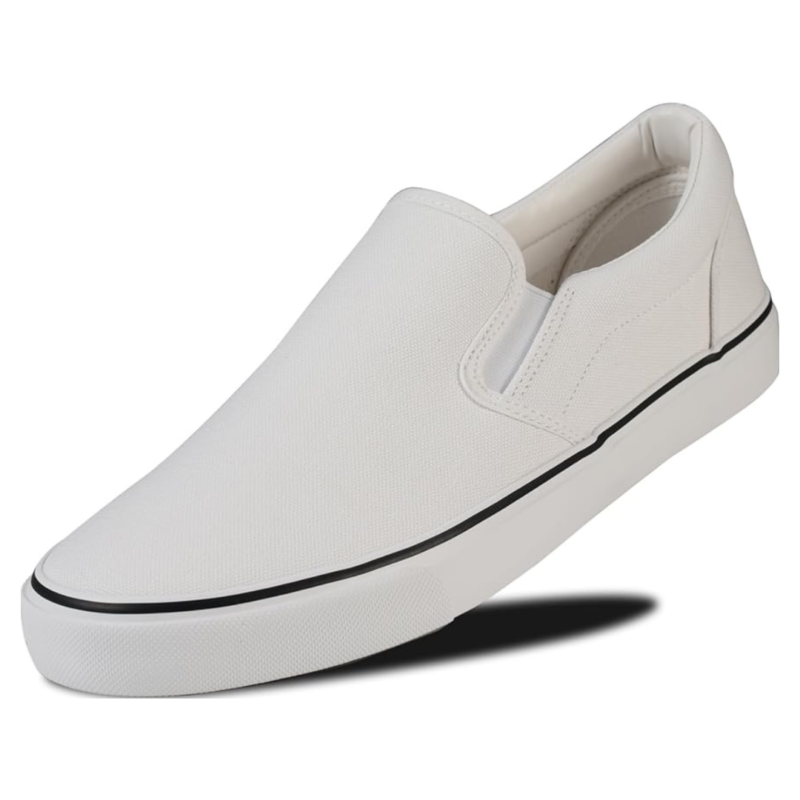 Rassivo Sneakers Basses Classiques Slip-On pour Homme avec Semelle Souple | Ligne Blanche