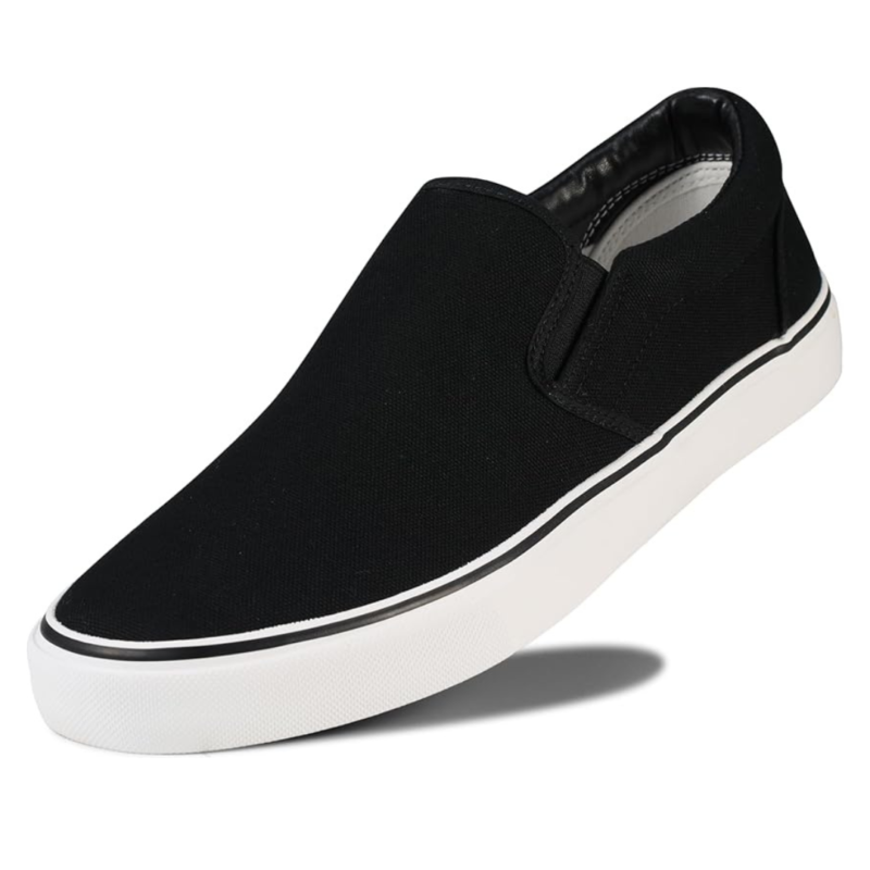 Rassivo Baskets Basses Classiques Slip-On pour Homme avec Semelle Souple | Noir