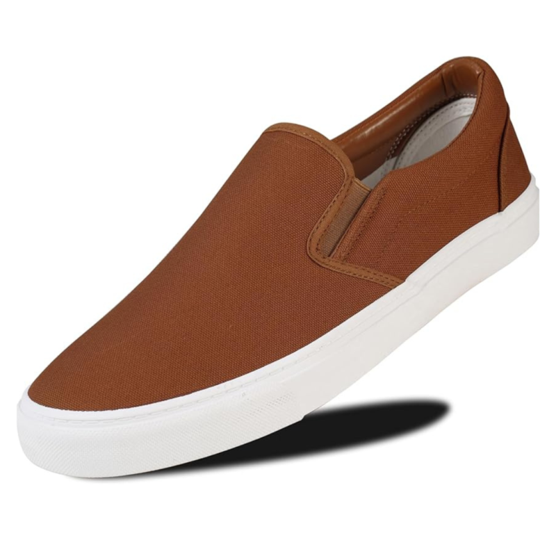 Rassivo Baskets Basses Classiques Slip-On pour Homme avec Semelle Souple | Marron