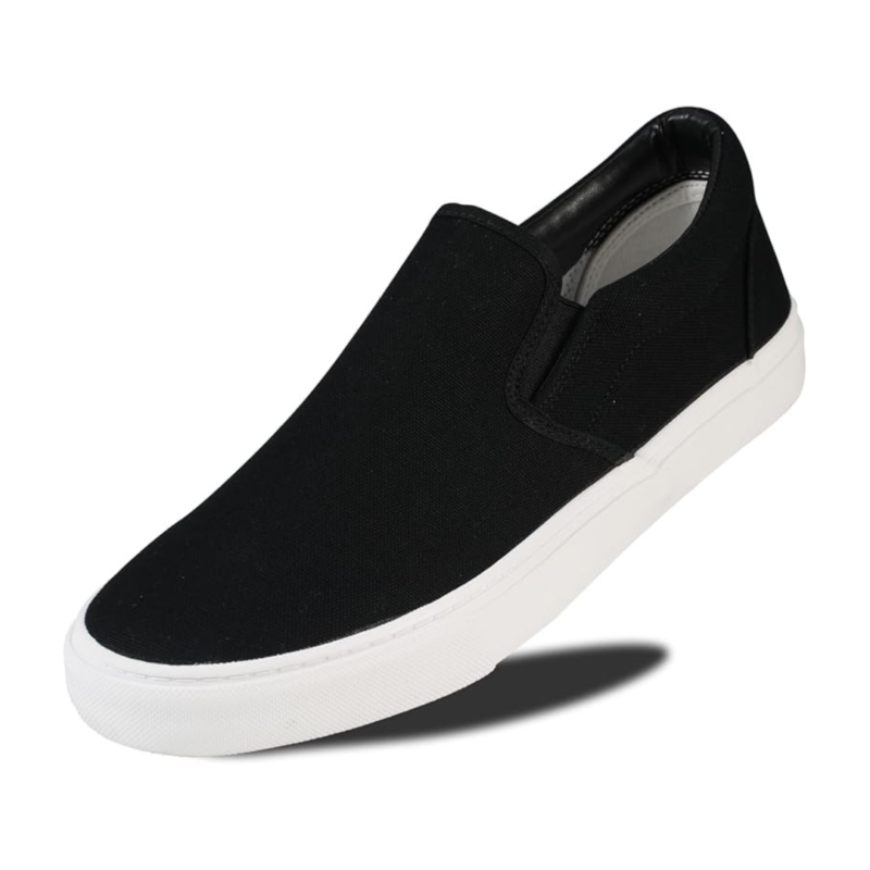 Rassivo Baskets Basses Classiques Slip-On pour Homme avec Semelle Souple | Noir