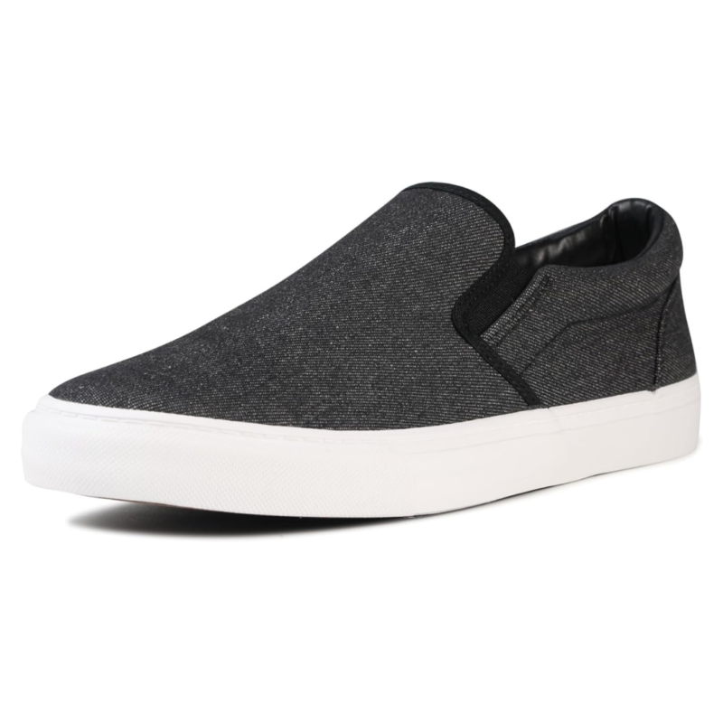 Rassivo Baskets Basses Classiques Slip-On pour Homme avec Semelle Souple | Denim Noir – Image 2