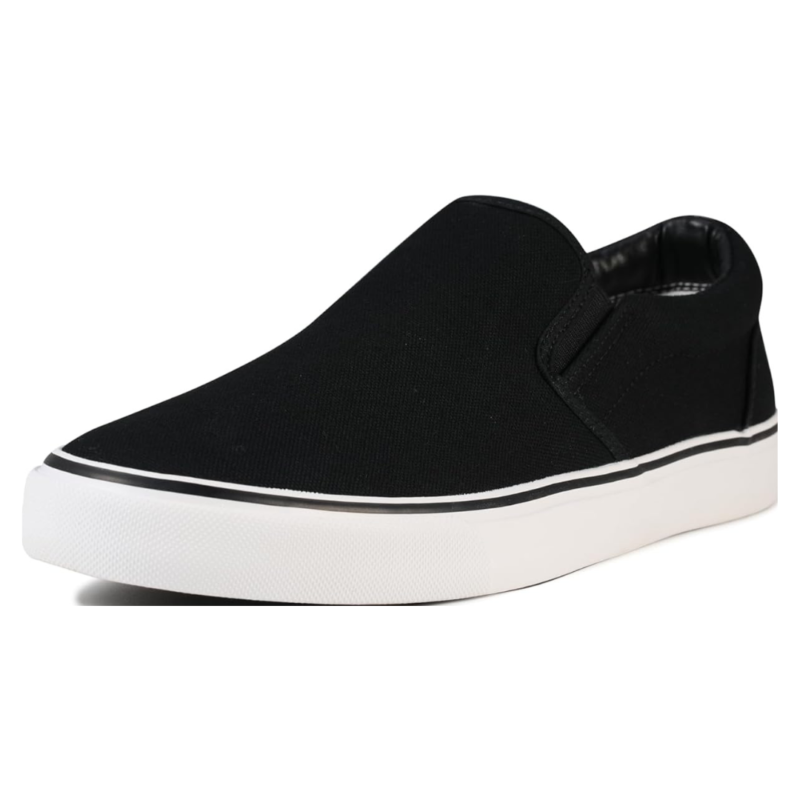 Rassivo Baskets Basses Classiques Slip-On pour Homme avec Semelle Souple | Noir – Image 2