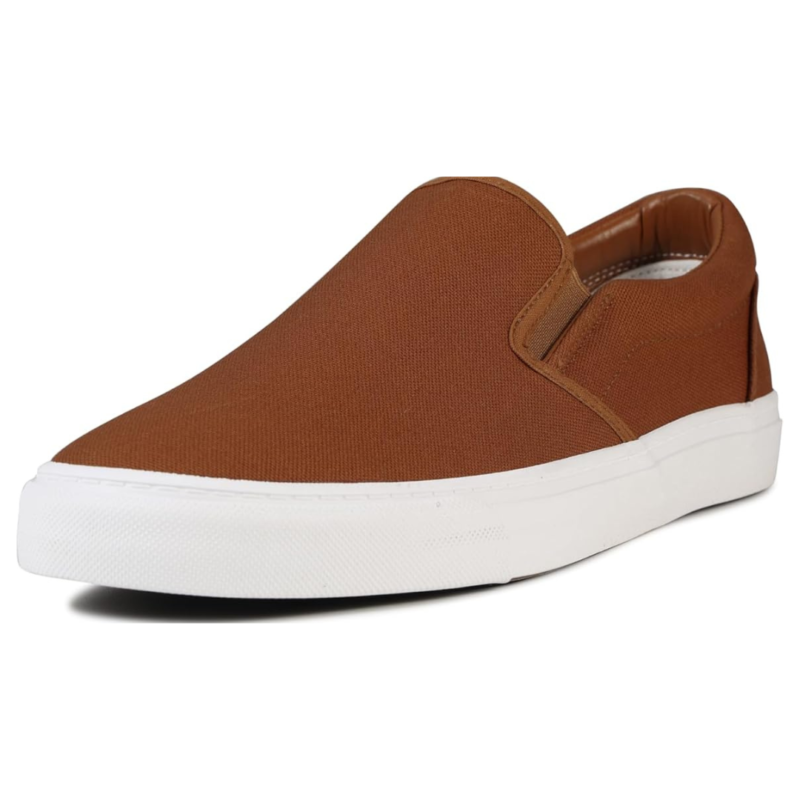 Rassivo Baskets Basses Classiques Slip-On pour Homme avec Semelle Souple | Marron – Image 2