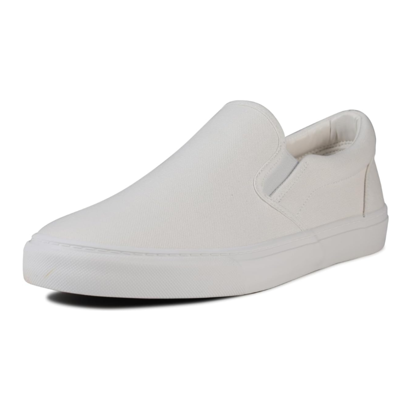 Rassivo Sneakers Basses Classiques Slip-On pour Homme avec Semelle Souple | Blanc – Image 2