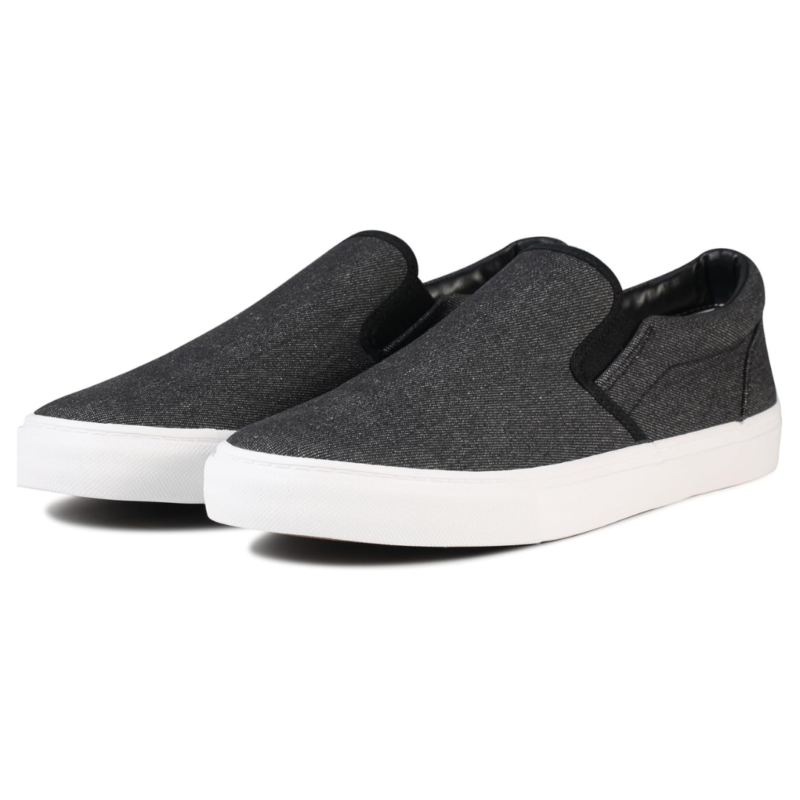 Rassivo Baskets Basses Classiques Slip-On pour Homme avec Semelle Souple | Denim Noir – Image 3