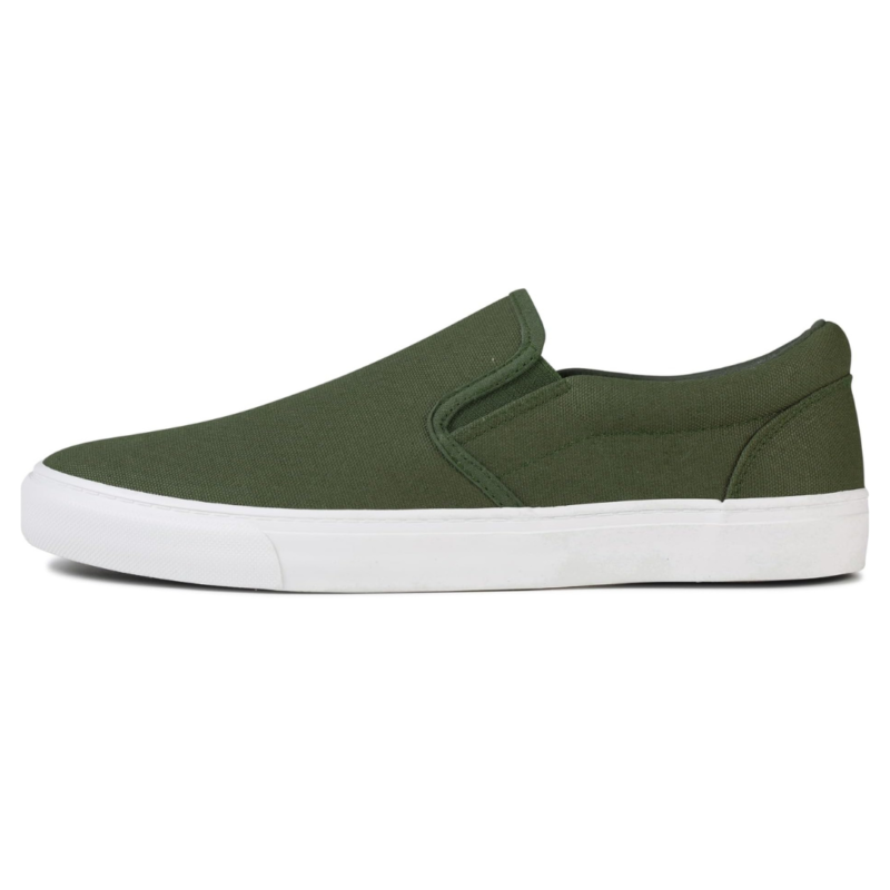 Rassivo Sneakers Basses Classiques Slip-On pour Homme avec Semelle Souple | Olive – Image 4