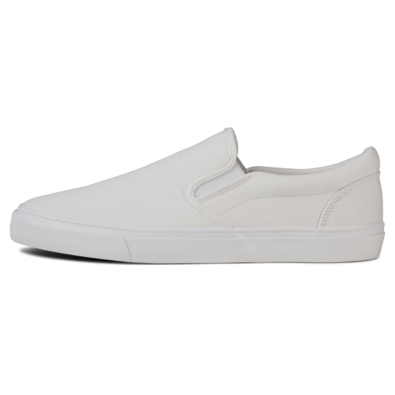 Rassivo Sneakers Basses Classiques Slip-On pour Homme avec Semelle Souple | Blanc – Image 4